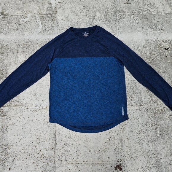 American Eagle Outfitters Men Shirt Athletic Crew Neck Long Sleeve Tee Size L/G - Picture 6 of 10